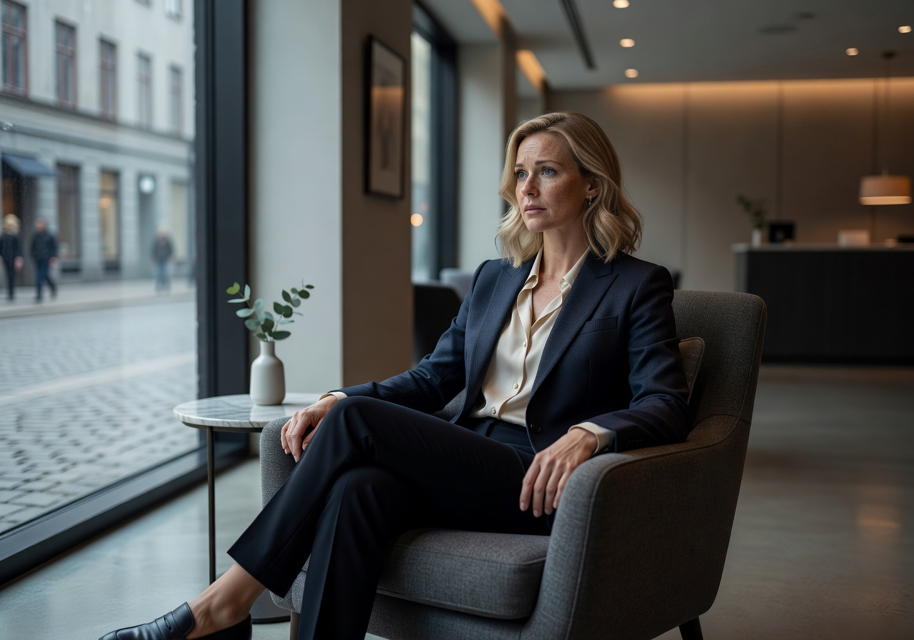 Portrait of Sofia Lindström, hotel guest from Stockholm